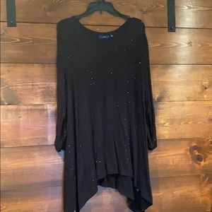 Black glitter tunic shirt